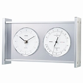 エンペックス EMPEX 置き時計 シルバー 温度計 湿度計 タテヨコ兼用 日本製　(EP-EX-952)