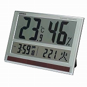 エンペックス EMPEX 置き時計 ソーラー 大型 電波時計 温度計 湿度計 掛置兼用 カレンダー　(EP-TD-8170)