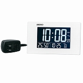 セイコー(SEIKO) 目覚まし時計 電波時計 デジタル コンセント式 カレンダー 温湿度計 DL215W
