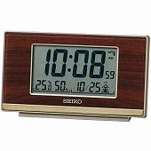 セイコー(SEIKO) 目覚まし時計 電波時計 デジタル 温度計 湿度計 カレンダー ライト スヌーズ SQ793B