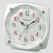 シチズン (CITIZEN) 置き時計 クオーツ めざまし時計 音の静かな連続秒針 クリスタルカット風の風防 スワロフスキー使用飾り付 ソプラノR659