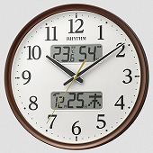 シチズン (CITIZEN) 掛け時計 音がしない 連続秒針 液晶表示付電波掛時計 大きな文字板 フィットウェーブリブA03