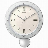 シチズン (CITIZEN) 掛け時計 電波掛時計 夜眠る連続秒針 コンパクトサイズのゆったり振子時計 スワロフスキー 留飾り付 ソフレールS