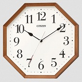 シチズン (CITIZEN) 掛け時計 風水 八角形 細身でシャープな木枠の掛時計 ギフト 小振りなサイズ 8MY531-006