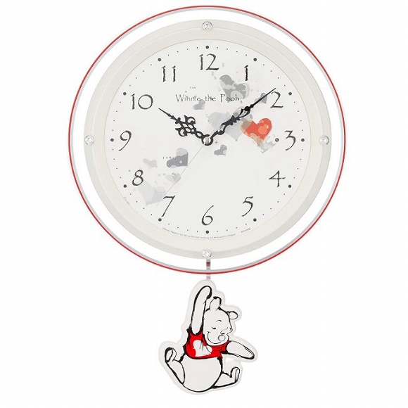 カラクリ時計【希少】ディズニー　プーさん　掛け時計　光る時計