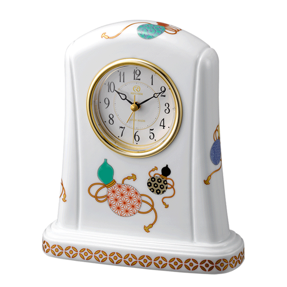 リズム時計 RHYTHM シチズン CITIZEN 置き時計 陶器 磁器 有田焼 和室 日本製 瓢絵 （ひさごえ） 置き時計  SALE在庫限り33%OFF