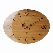 掛け時計 アナログ 木製 天然木 レトロ ナチュラル かわいい おしゃれ だ円 ネーベル CL6335　(IF-CL6335NA)