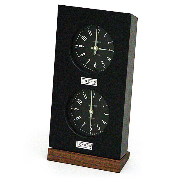 木製置き時計｜インハウス/INHOUSE 置き時計 デュアルタイム(KC-TZ4