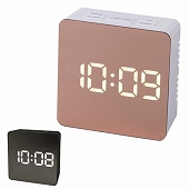置き時計 目覚まし時計 LED ミラークロック 温度計 湿度計 USBケーブル動作可能 小型 PLUS DECO プラスデコ IAC-5651　(CR-IAC5651)