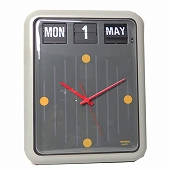 TWEMCO トゥエンコ 掛け時計 パタパタ時計 カレンダー表示 バークレイモデル グレー ロータリークロック　(BQ-12)
