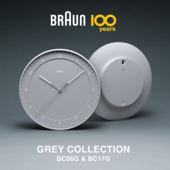 ブラウン BRAUN 掛け時計 小型 20cm BC06 グレー アナログ 風防なし おしゃれ 正規品 ドイツ　(IN-BC06G)