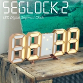 RELAX リラックス  掛け時計 デジタル 掛置兼用 LED カレンダー 温度計 おしゃれ 夜でも見える USBケーブル給電 調光 セグロック２　(SI-RSG2-)