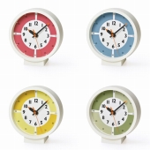 Lemnos レムノス 掛け時計 知育時計 アナログ 15cm 日本製 掛置兼用 子供部屋 かわいい ふんぷんくろっく ウィズ カラー YD18-05　(TL-YD18-05)