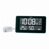 セイコー(SEIKO)  置き時計 デジタル 掛置兼用 カレンダー 温度計 湿度計 電波時計 コンセント式 DL217W