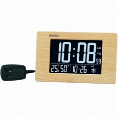 セイコー(SEIKO)  置き時計 電波時計 デジタル カレンダー 温度計 スヌーズ コンセント式 DL219B