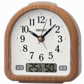 セイコー(SEIKO)  目覚まし時計 アナログ スイープ秒針 スヌーズ スタンダード 温度計 湿度計 KR523B