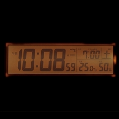 セイコー(SEIKO)  置き時計 目覚まし時計 スヌーズ 電波時計 デジタル 夜でも見える カレンダー 温湿度計 SQ324K