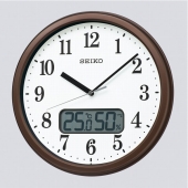 セイコー(SEIKO)  掛け時計 アナログ 電波時計 温度計 湿度計 液晶表示 KX244B