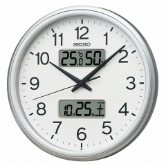 セイコー(SEIKO)  掛け時計 アナログ 電波時計 おやすみ秒針 温湿度計 カレンダー機能 KX275S